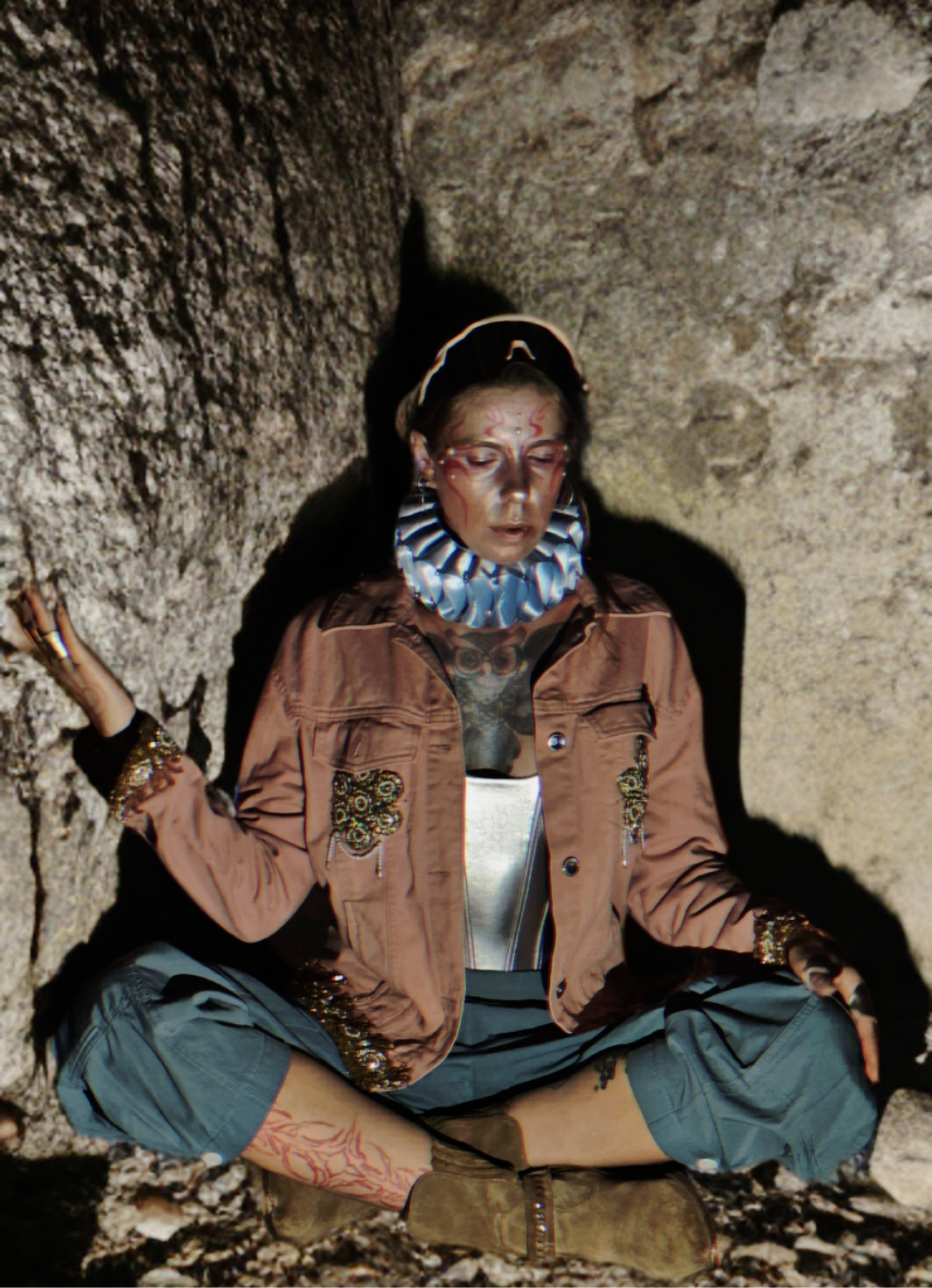 • i wept in pearls & fractals • upsycled & handcrafted pink denim jacket