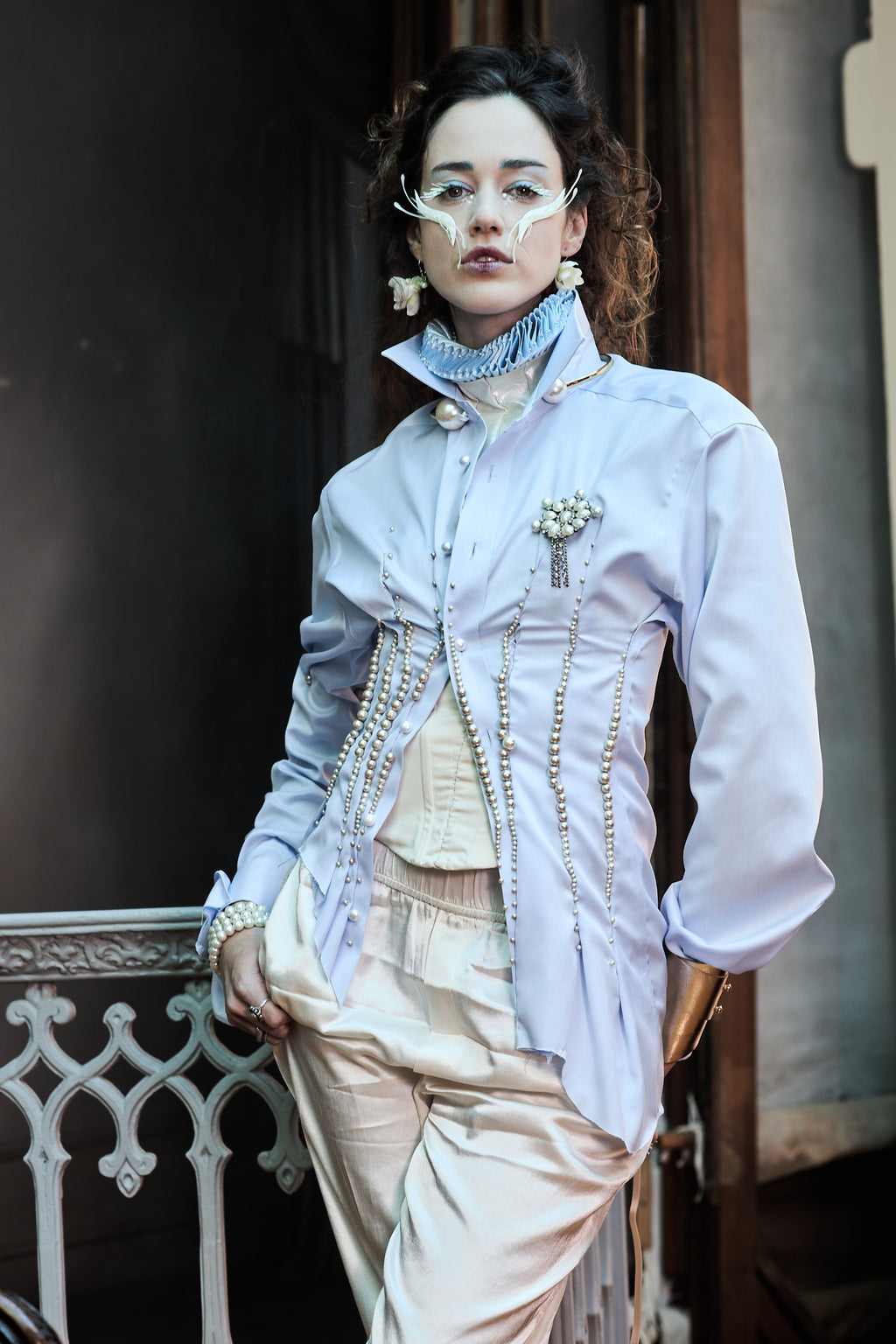 • m e i s s a • gorgera, light blue ruffle