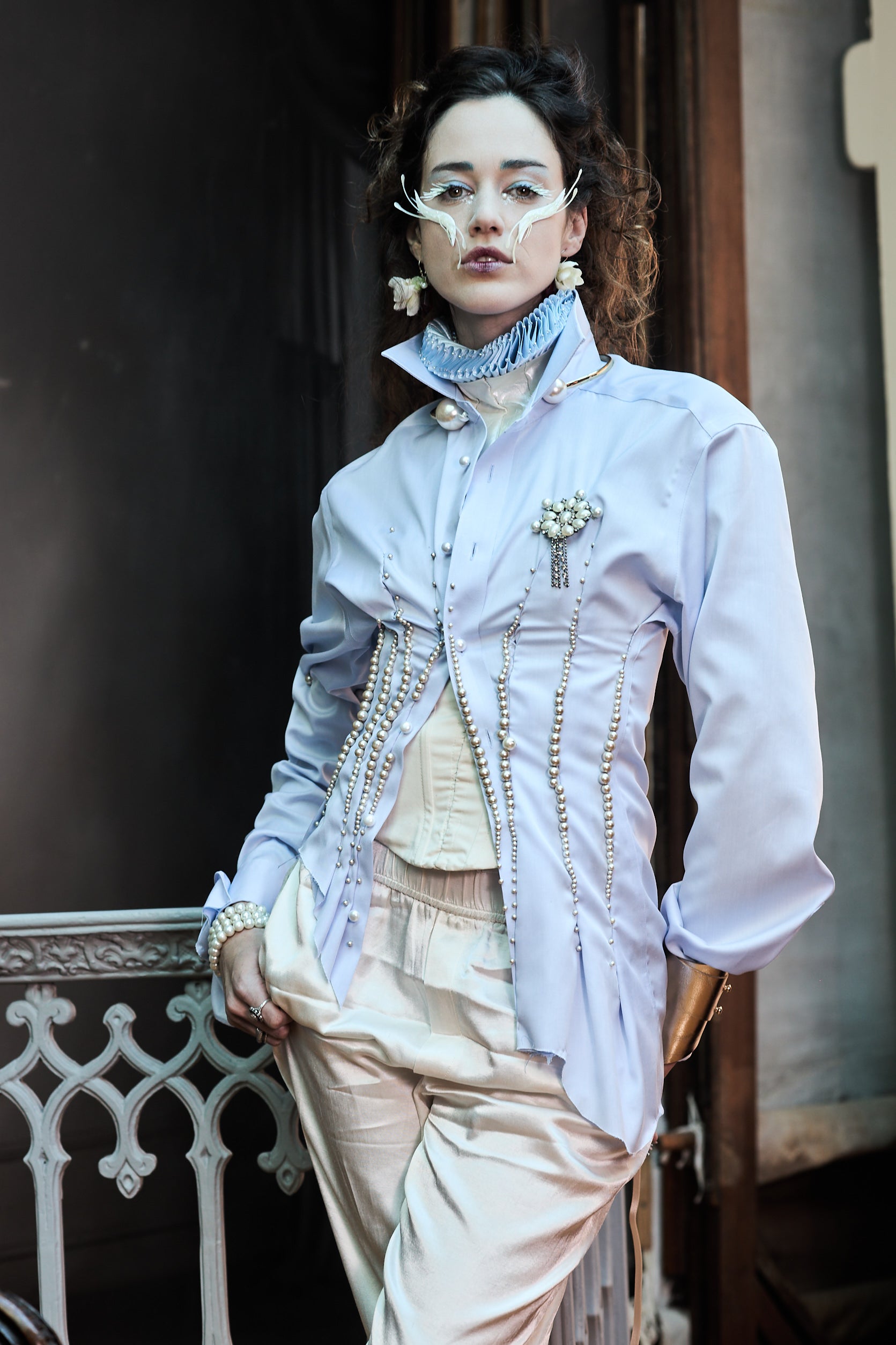 • m e i s s a • gorgera, light blue ruffle